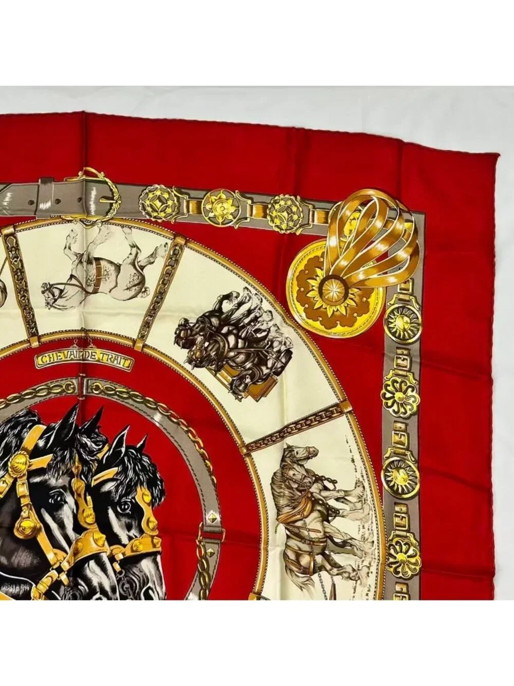 Hermes Carre 90 Scarf Silk Chevaux de Trait Taima - Picture 6 of 8